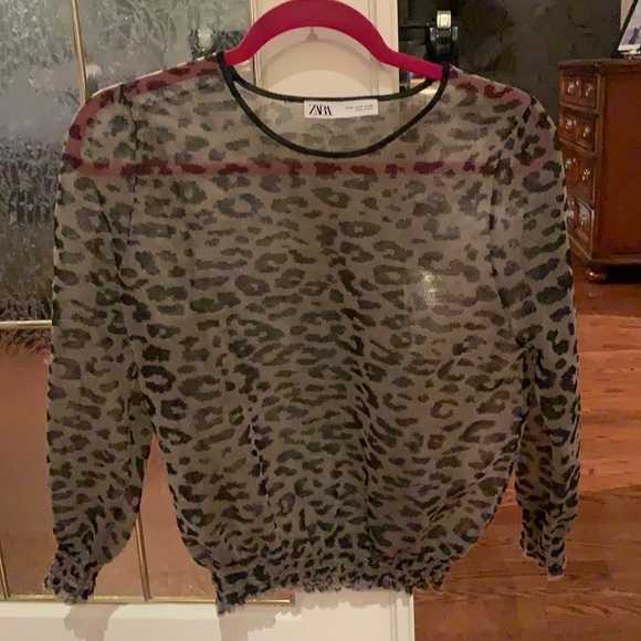 Zara leopard print (semi transparent) size M fits like small - Picture 1 of 2